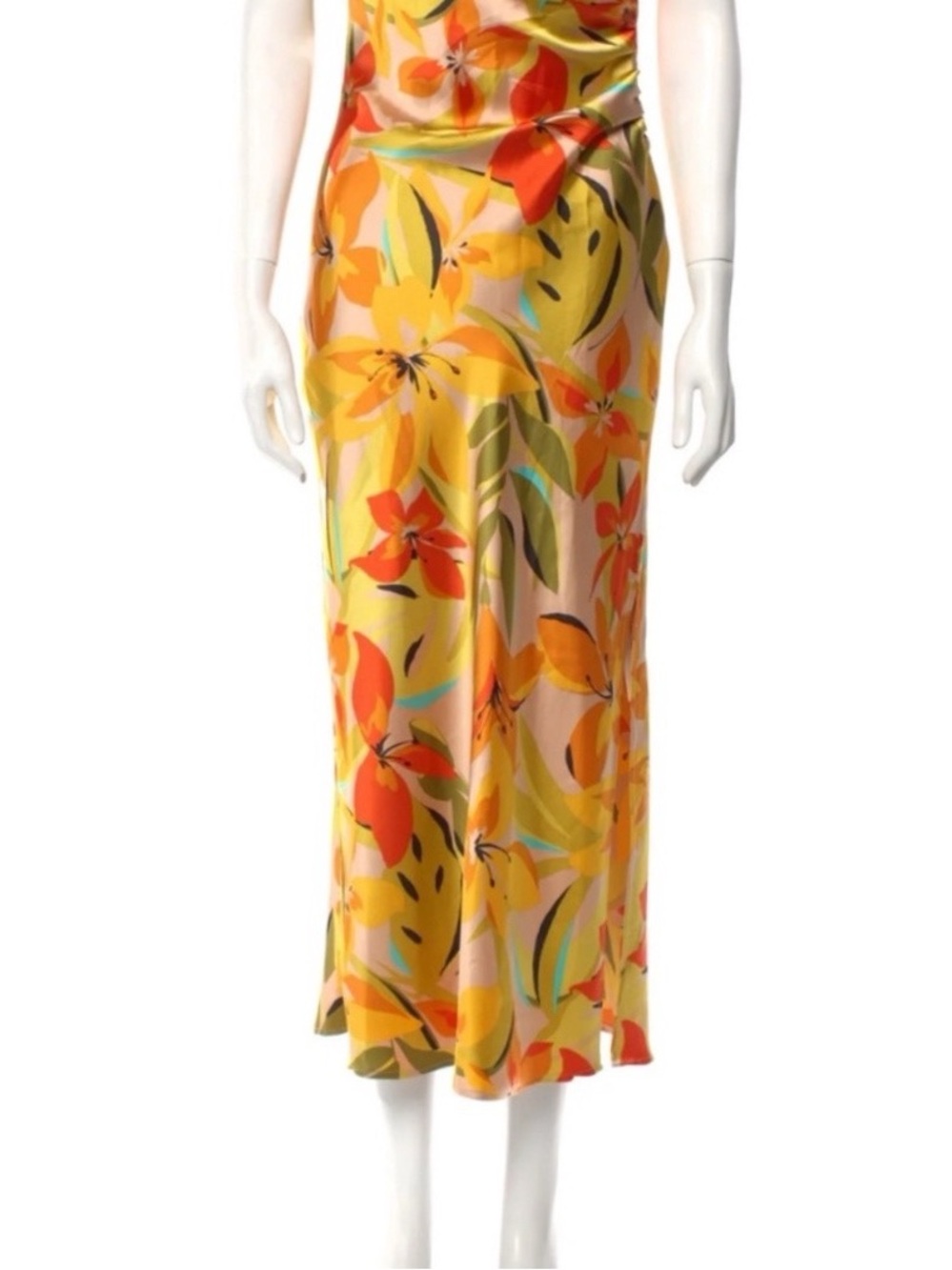 NWT House of Harlow 1960 Yellow Floral Slip Maxi Dress, sz XS - Picture 3 of 8